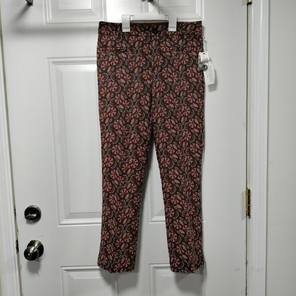 Anthropologie Slim Fit Pasley Floral Prairie Print Boho Festival Trouser  2 - Picture 2 of 12